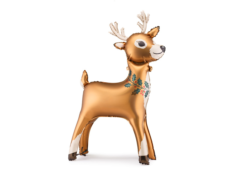 Stojący balon foliowy Renifer, 65 x 105 cm, mix kolorów