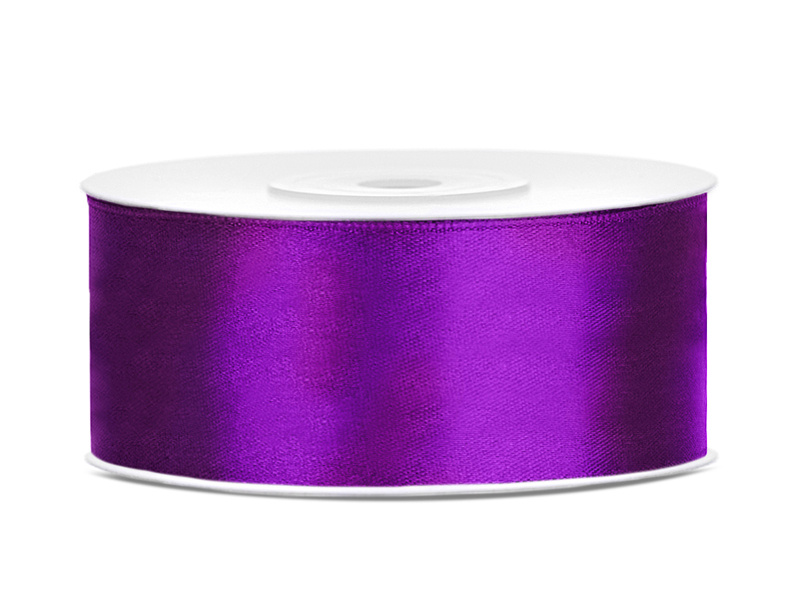 Tasiemka satynowa purpura 25mm 25m
