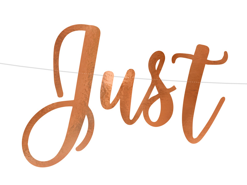 Baner Just Married różowe złoto 20x77cm - zdjęcie 2
