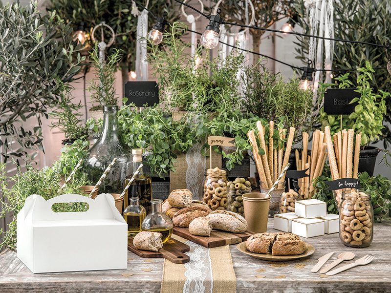 Ozdobne pudełka na ciasto, biały, 19x14x9cm – zdjęcie 3