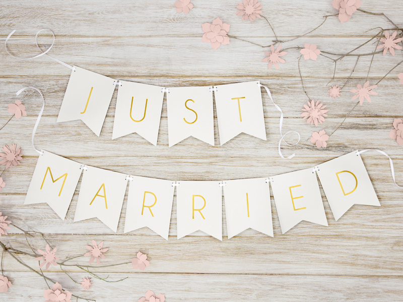 Baner Just Married - przykład zastosowania
