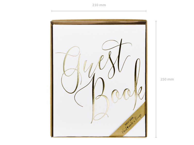 Księga Gości Guest book biały 20x24,5cm - oprawa boczna