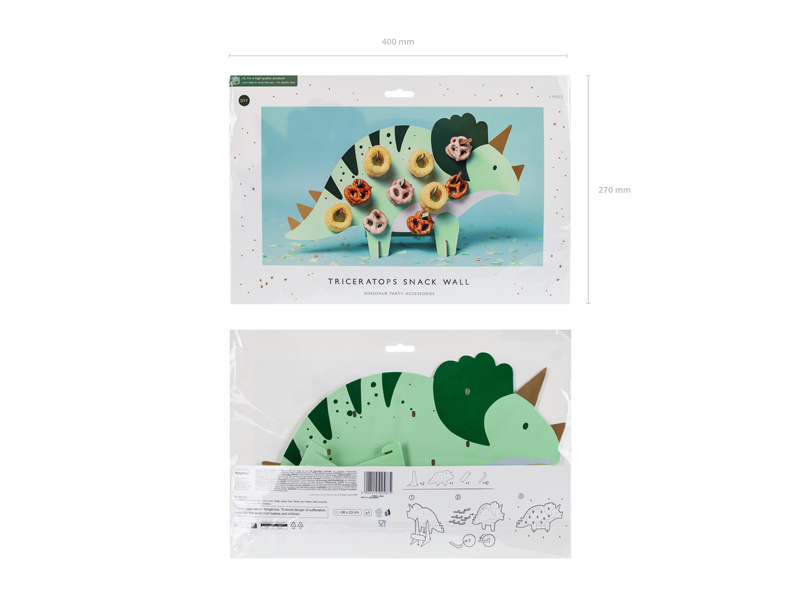 Ściana na przekąski Triceratops - papierowa dekoracja