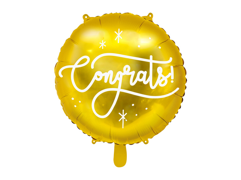 Balon foliowy Congrats! 45cm złoty