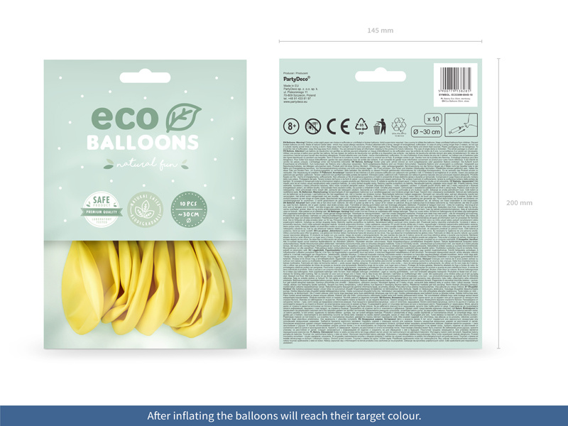 Balony Eco 30cm metalizowane słomkowy - detal