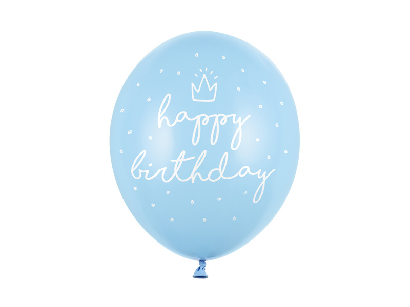 Balony urodzinowe Pastel Baby Blue 30 cm – opakowanie 6 sztuk