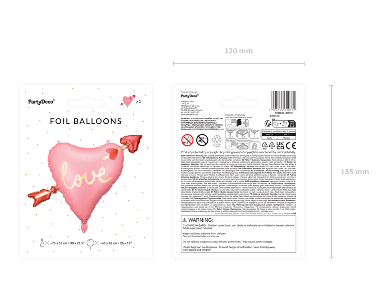 Balon foliowy Serce ze strzałą – w różnych aranżacjach
