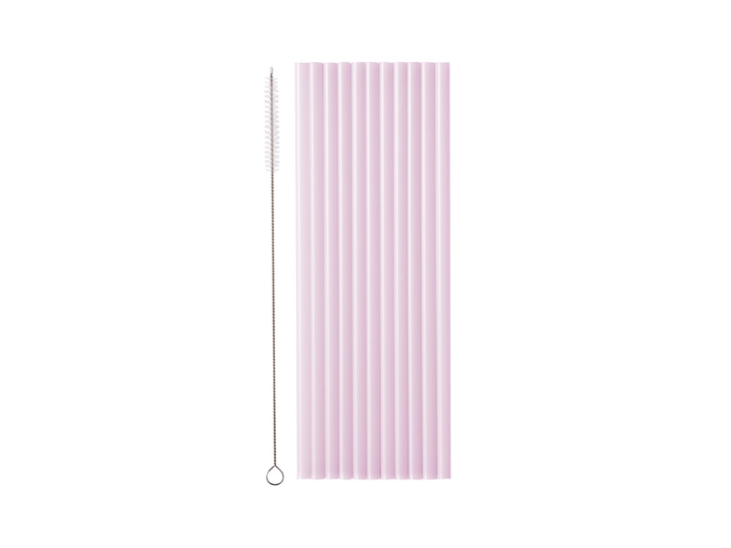 Fioletowe słomki plastikowe 23 cm – zestaw 12 sztuk