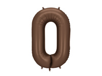 Balon foliowy Cyfra '0', 86cm, mocca