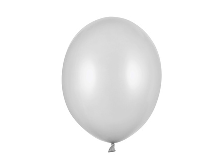 Balony Strong 30cm, Metallic Silver Snow (1 op. / 10 szt.)