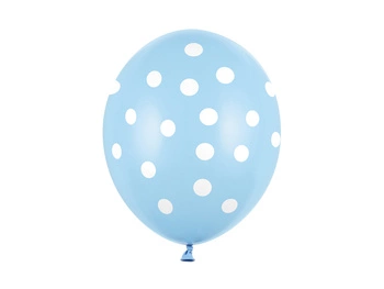 Balony 30cm, Kropki, Pastel Baby Blue (1 op. / 6 szt.)