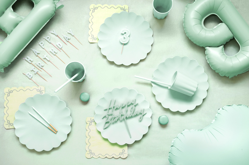 Opakowanie świeczek urodzinowych Happy Birthday jasny zielony