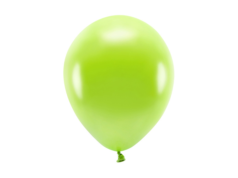 Balony Eco 26cm metalizowane zielone jabłuszko opakowanie