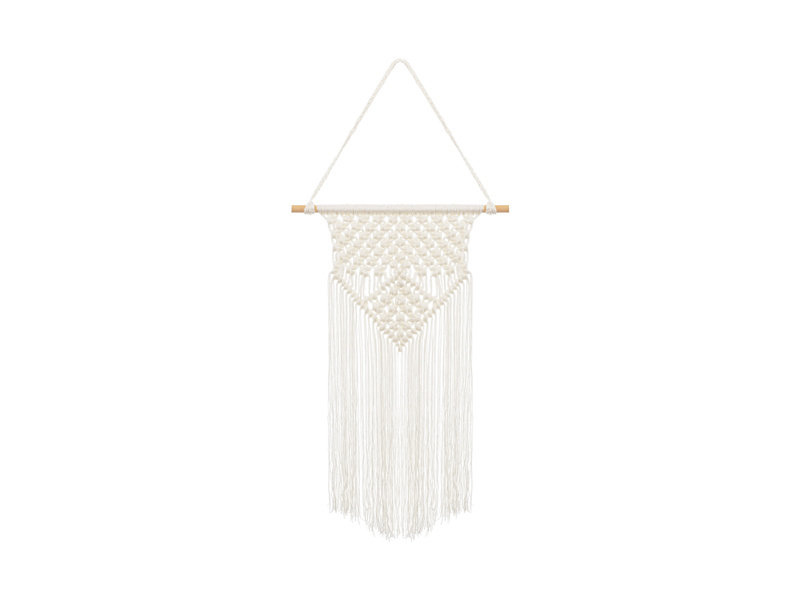 Makrama złamana biel 30x49cm - zdjęcie główne