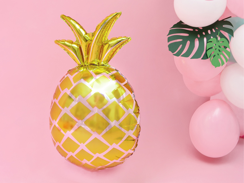 Balon foliowy Ananas złoty 38x63cm – zdjęcie 3