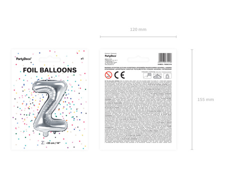 Balon foliowy Litera ''Z'', 35cm, srebrny