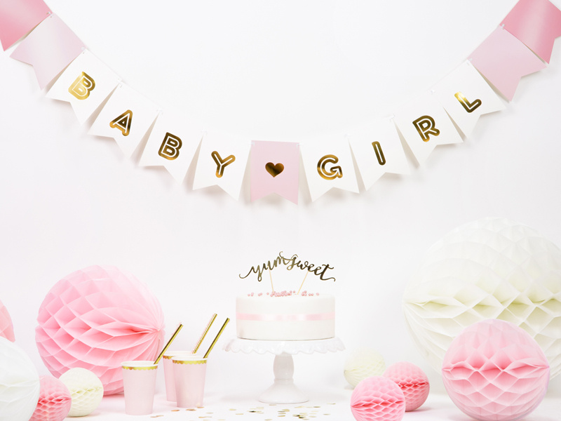 Baner Baby Girl - detal złotego napisu