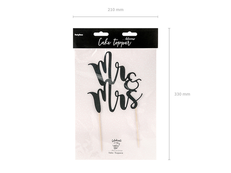 Topper na tort Mr&Mrs czarny - zdjęcie 4