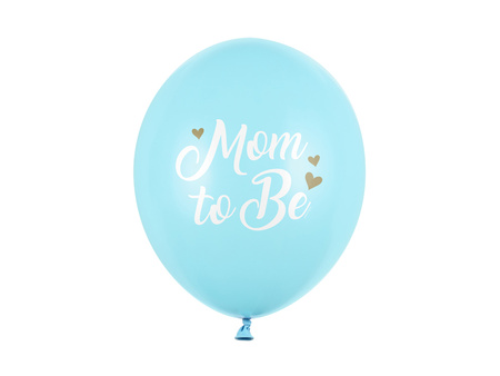 Balony 30 cm, Mom to Be, Pastel Light Blue (1 op. / 6 szt.)