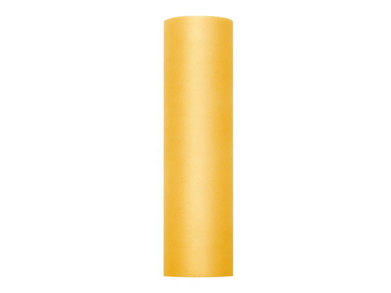 Zbliżenie na żółty tiul gładki 0,3 x 50 m