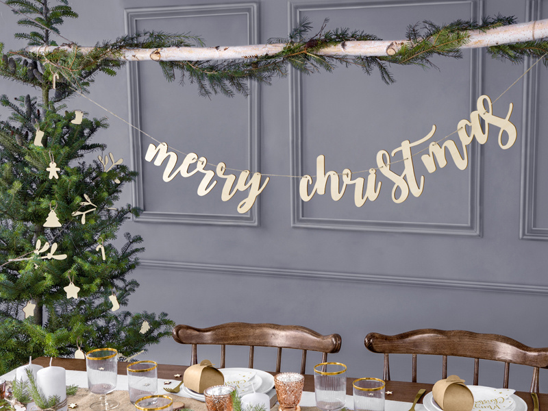 Drewniany baner Merry Christmas – zdjęcie 3