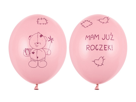 Balony 30cm Miś - mam już..., Pastel Pink (1 op. / 50 szt.)