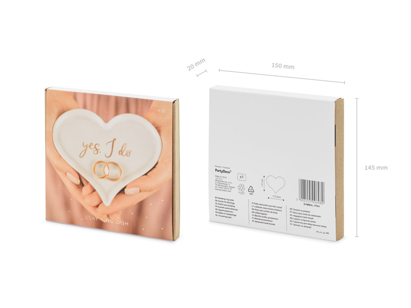 Talerzyk porcelanowy na obrączki Serce, zdjęcie 2