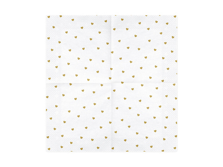 Serwetki Serca, biały, 33x33cm (1 op. / 20 szt.)