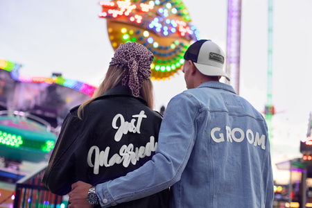 Naprasowanka Just Married, biały, 30x18cm