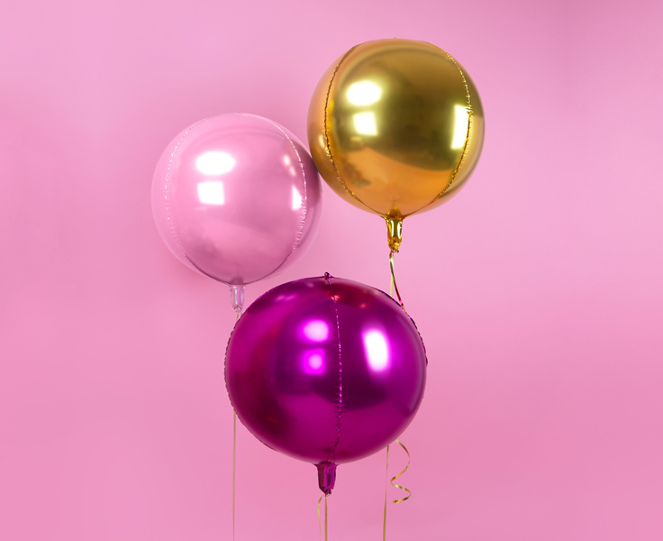 Balon foliowy kula jasnoróżowy 40cm - detal powierzchni