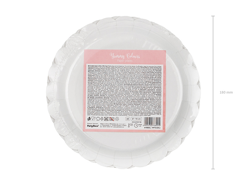 Papierowe talerzyki jasnoróżowe ze złotym brzegiem – zdjęcie 3