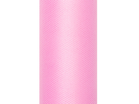 Tiul gładki, j. różowy, 0,15 x 9m (1 szt. / 9 mb.)