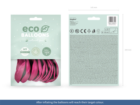 Balony Eco 26cm metalizowane, fuksja (1 op. / 10 szt.)