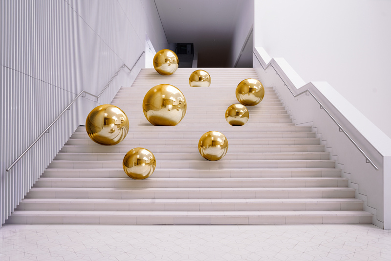 Dmuchana kula złoty lustrzany 90cm - detale