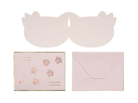 Zaproszenia Kotki, 13 x 10cm, mix (1 op. / 6 szt.)