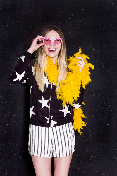 Okulary serduszka różowe - zbliżenie na detale