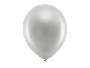 Balony Rainbow 30cm metalizowane, srebrny (1 op. / 100 szt.)