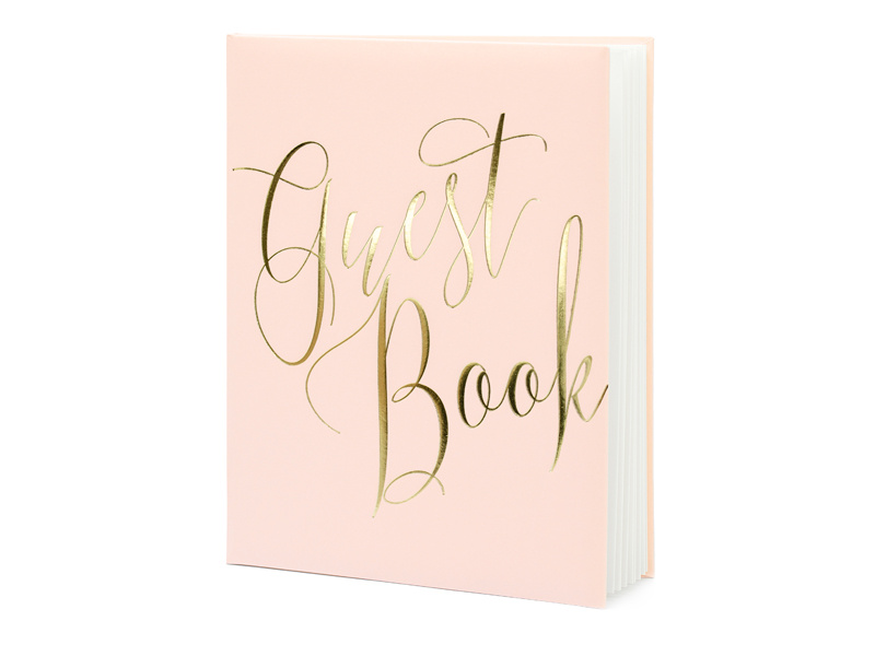 Księga Gości Guest book pudrowy róż - okładka