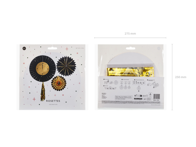 Rozety dekoracyjne Zegar - zbliżenie na detale i frędzle