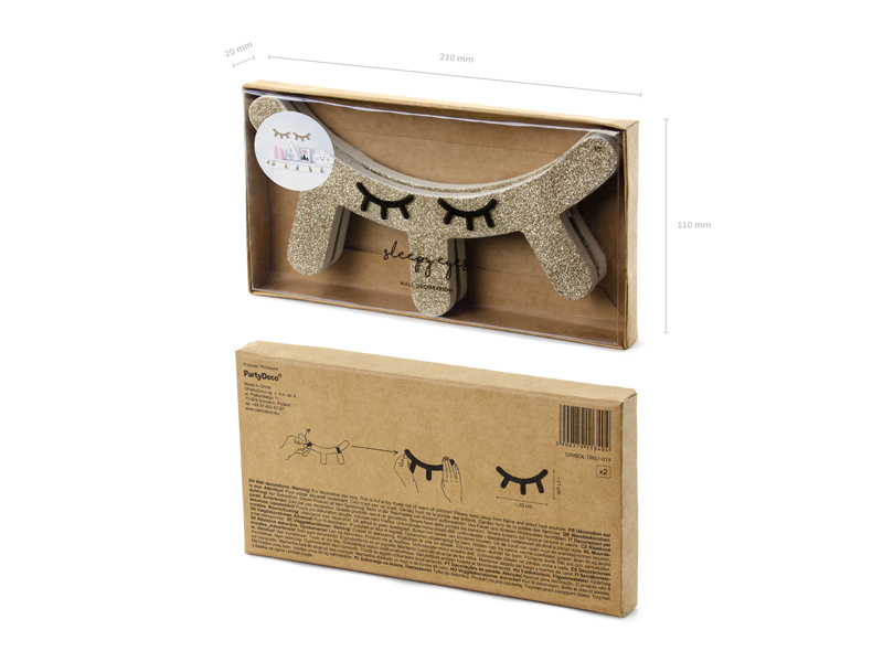 Dekoracja ścienna dwa oczka złoty brokat