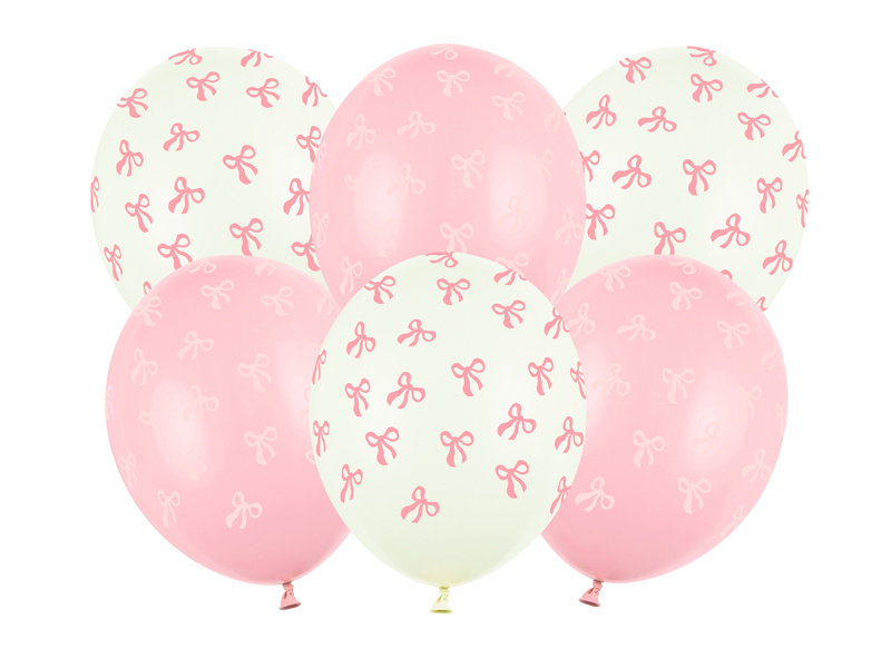 Balony 30 cm Kokardki mix - opakowanie 6 sztuk