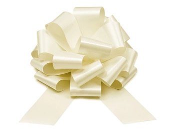 Kokarda dekoracyjna DIY, złamana biel, 40 cm