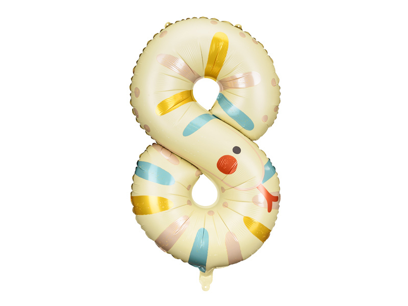 Balon foliowy Cyfra 8 Wąż - mix kolorów
