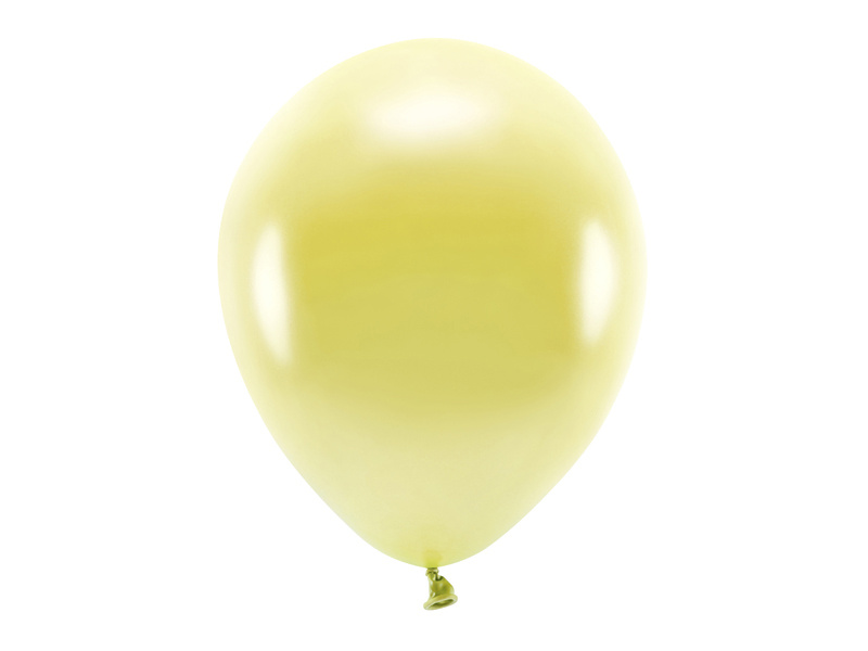 Balony Eco 30cm metalizowane jasny żółty - zdjęcie 1