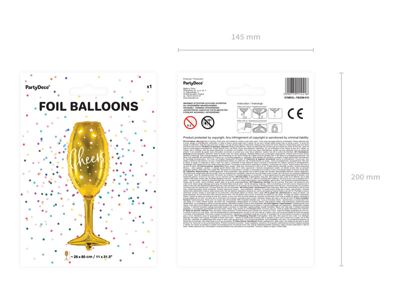 Balon Cheers złoty dekoracja