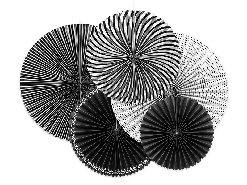 Rozety dekoracyjne Black&White zestaw 5 sztuk