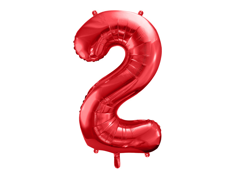Balon foliowy cyfra 2 czerwony
