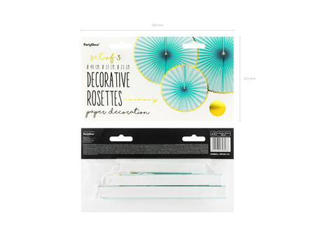 Rozety dekoracyjne Yummy, miętowy (1 op. / 3 szt.)