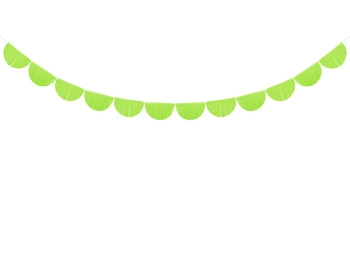 Girlanda bibułowa Frędzle, zielone jabłuszko, 3m