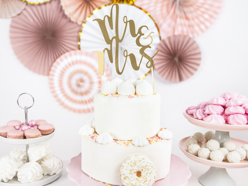 Topper Mr&Mrs jako pamiątka po uroczystości